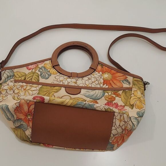 Fossil Floral Canvas Crossbody Purse - Picture 1 of 11
